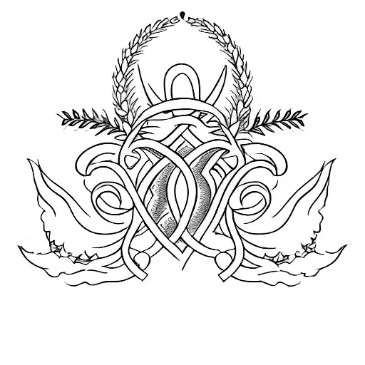 An elegant minimalist design of a champion's laurel wreath tattoo design idea