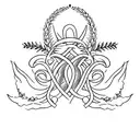 An elegant minimalist design of a champion's laurel wreath tattoo design idea