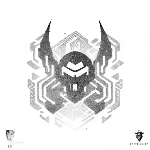 An intricate black and grey tattoo of a stealthy character in a hacker's mask, blending your occupation as a thief with your interest in cyber esports tattoo design idea