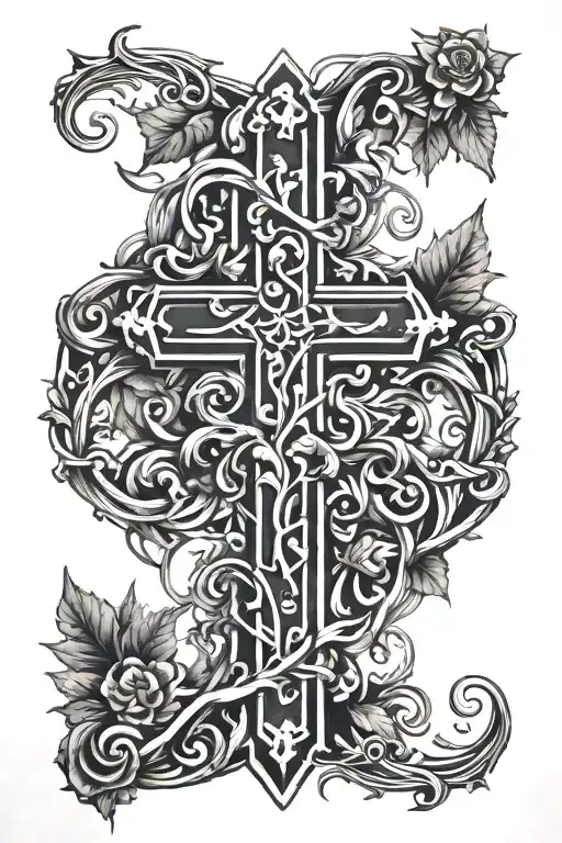 1,284+ Cross With Vine Tattoo Ideas in 2026 - BlackInk AI