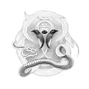 crow with a snake tattoo design idea