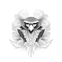 crow with a snake tattoo design idea