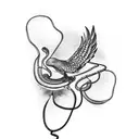 crow with a snake tattoo design idea