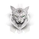 man trapped living tattoo design idea