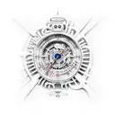 man trapped living tattoo design idea