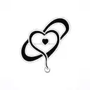 ring finger tattoo with infinity symbol and heart tattoo design idea