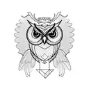 owl with olive branch tattoo design idea