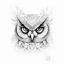 owl with olive branch tattoo design idea