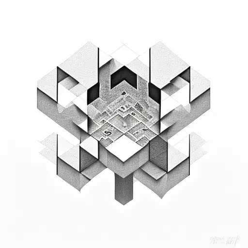 Minecraft Furnace Fine Line Art tattoo design idea