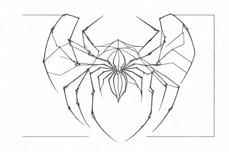 spider heart shape tattoo design idea