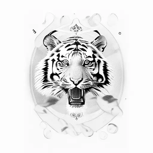 tiger eating lady  head roulette arm tattoo tattoo design idea