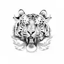 tiger eating lady  head  tattoo design idea
