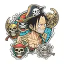 one piece anime tattoo design idea