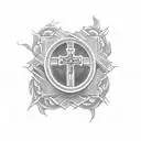 catholic cross tattoo design idea