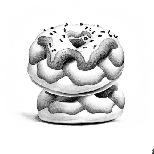 five donuts stacked on top of each other tattoo design idea