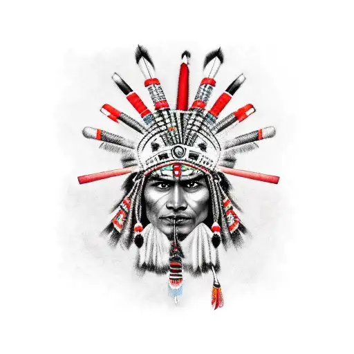 aztec indian warrior tattoo design idea