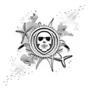 beach tattoo design idea