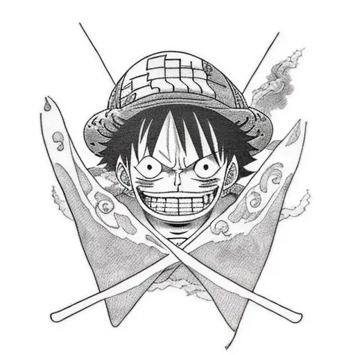 Luffy from one piece tattoo design idea