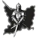 templars knight holding a sword  tattoo design idea