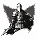 templars knight holding a sword  tattoo design idea