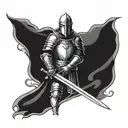 templars knight holding a sword  tattoo design idea