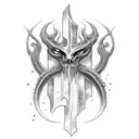 eldritch sword tattoo design idea
