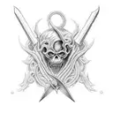 eldritch sword tattoo design idea