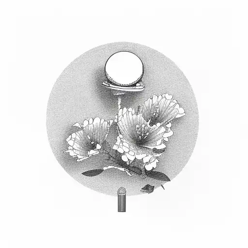 golf tee with azalea tattoo design idea