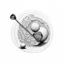 golf tee with azalea tattoo design idea