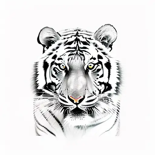 Tiger walking on a rocky mountain landscape tattoo design idea