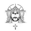 Jesus walking on water tattoo design idea