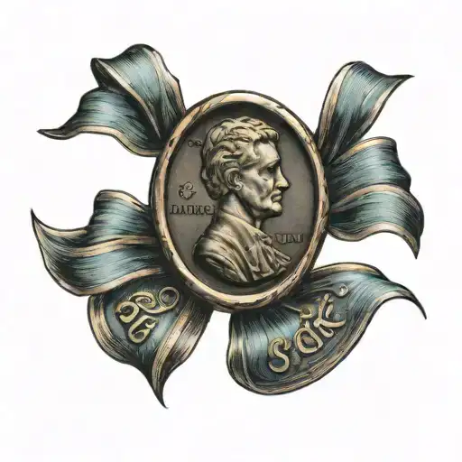 Miscarriage ribbon inside a US penny tattoo design idea