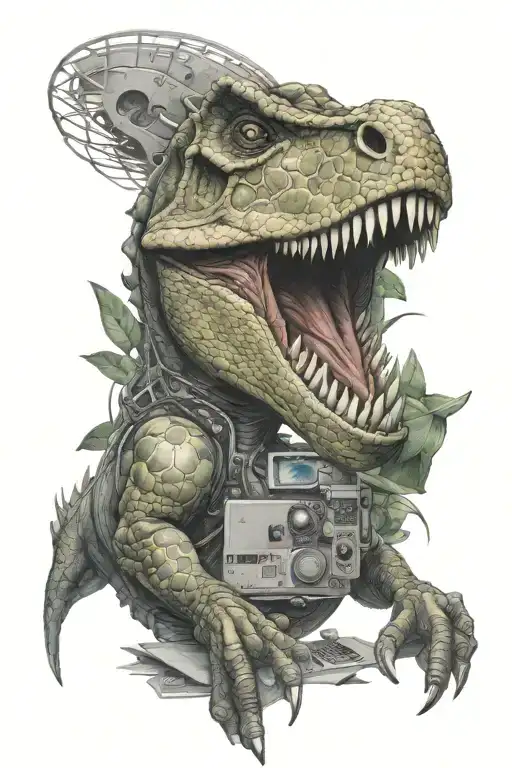 Dinosaur using Computer tattoo design idea