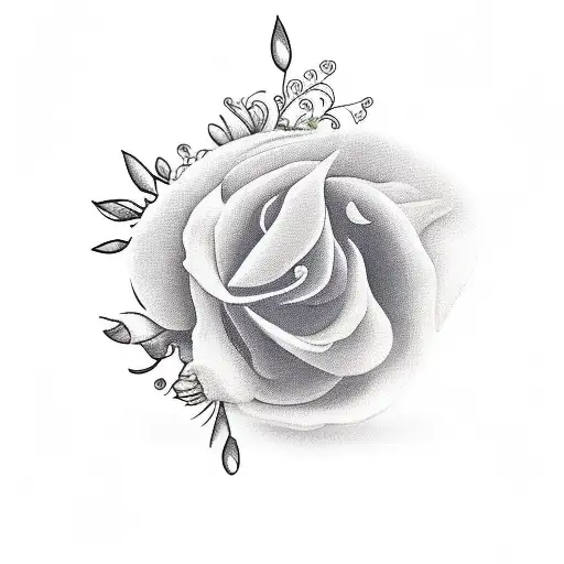 indian with flowers tattoo design idea