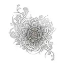 indian with flowers tattoo design idea