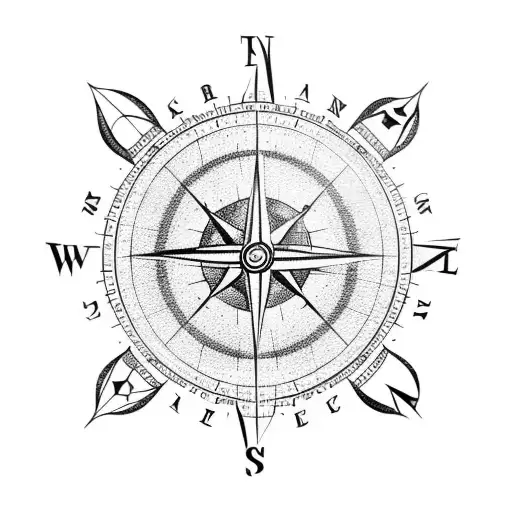globe with compass  tattoo design idea