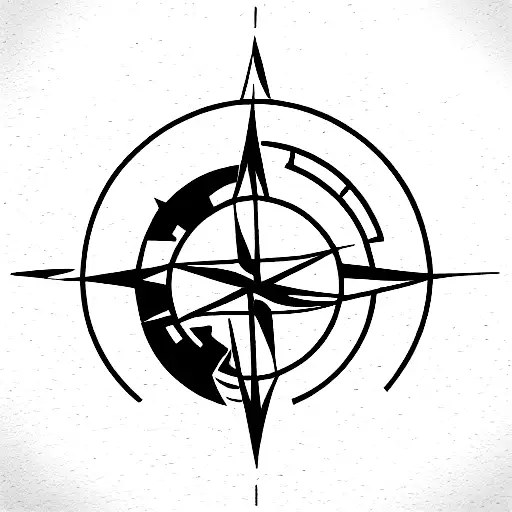 globe with compass  tattoo design idea