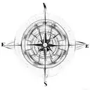 globe with compass  tattoo design idea