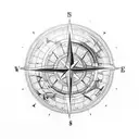globe with compass  tattoo design idea
