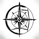 globe with compass  tattoo design idea