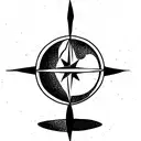globe with compass  tattoo design idea