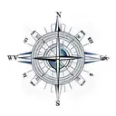 globe with compass  tattoo design idea