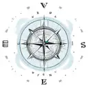 globe with compass  tattoo design idea