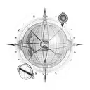 globe with compass  tattoo design idea