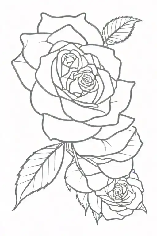 rose with the name "Bailey"  tattoo design idea