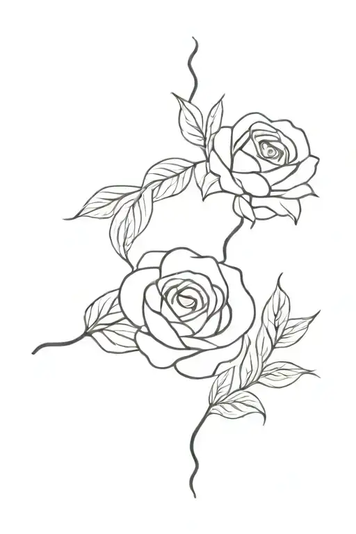 Rose and Bailey written tattoo design idea
