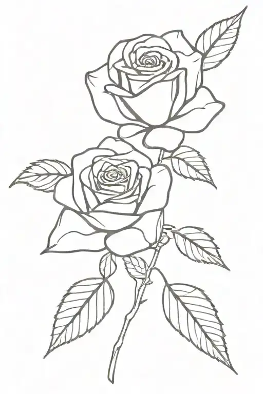 Rose and Bailey tattoo design idea
