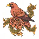 doves and a snake wrapped tattoo design idea
