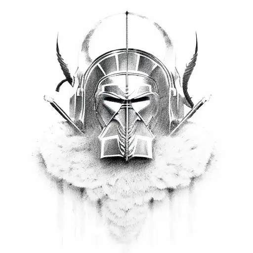 Sketch Spartan Tattoo Idea - BlackInk AI