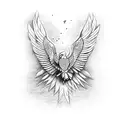 indian with eagle wings tattoo design idea